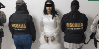 ¡Con todo y vestido de novia! Detienen a presunta extorsionadora de la Familia Michoacana