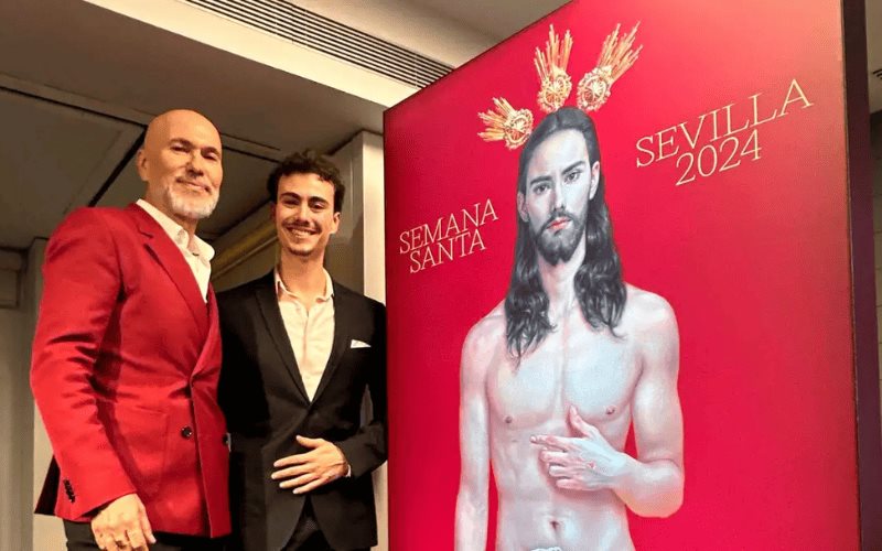 (VIDEO) ¿Cristo gay? Atacan polémico cartel de Semana Santa de Sevilla 