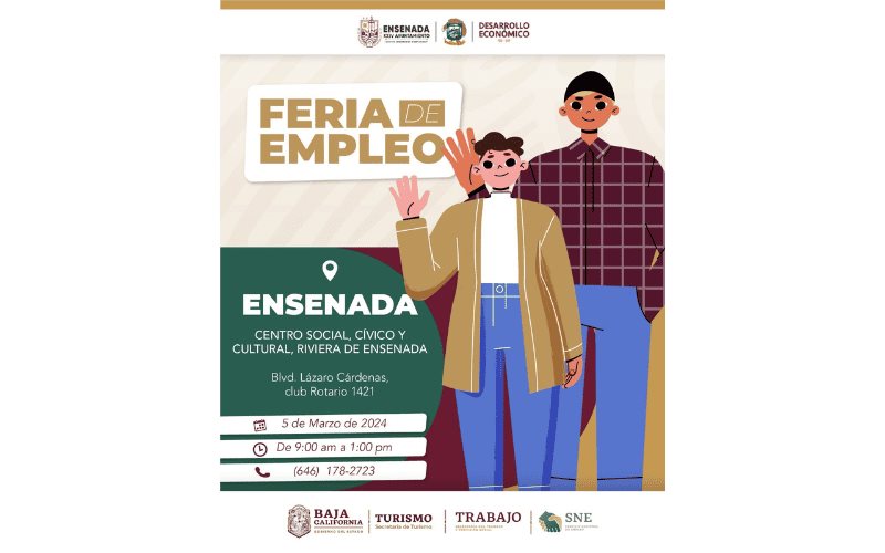 Gobierno de Ensenada invita a la Feria del Empleo en el Riviera