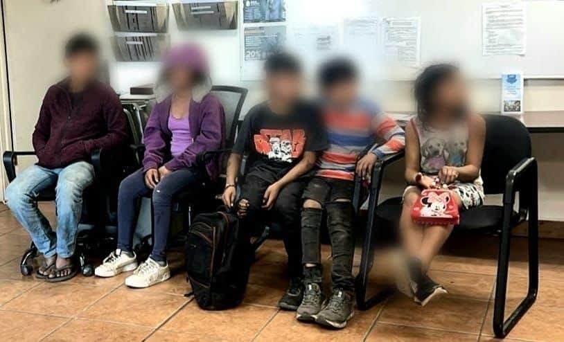 Escuadrón Violeta rescató a 5 niños ante posible omisión de cuidados