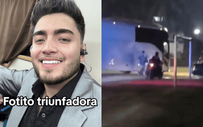 Vocalista de La Arrolladora Banda el Limón es olvidado y persigue su camión