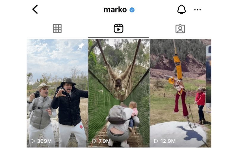 Marko hace historia al entrar al top 3 mundial de los videos más vistos en Instagram