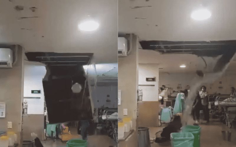 (VIDEO) Cae techo de plafón en sala de urgencias del IMSS en Cancún