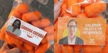 Sandra Cuevas y Salomón Chertorivski hacen campaña con bolsas de frituras 