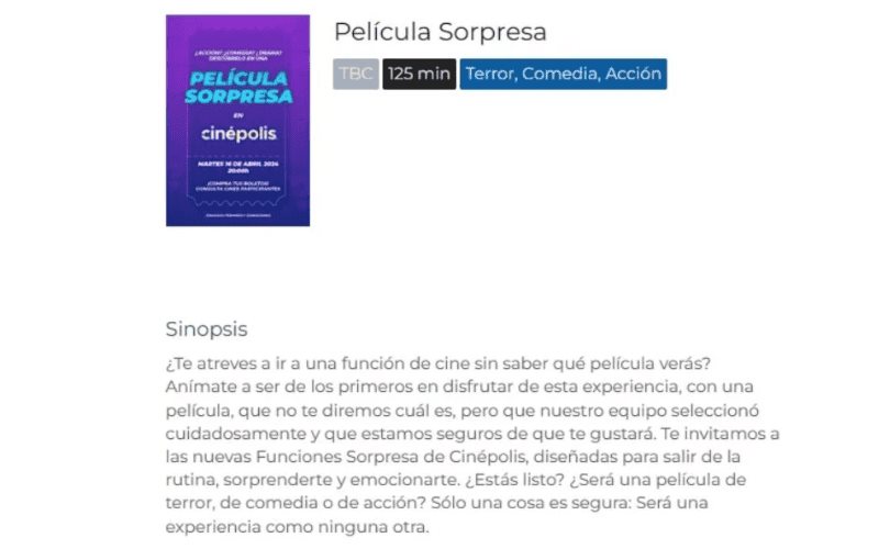 ¿Qué es la Película sorpresa de Cinépolis? 