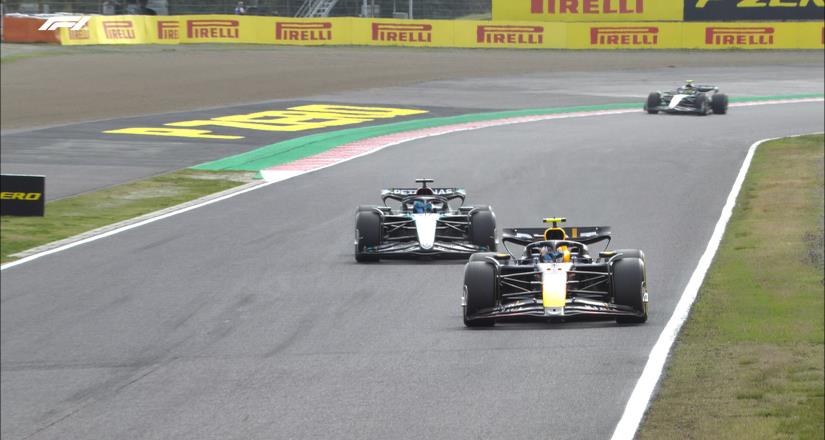 Checo Pérez termina en segundo lugar durante el Grand Prix de Japón