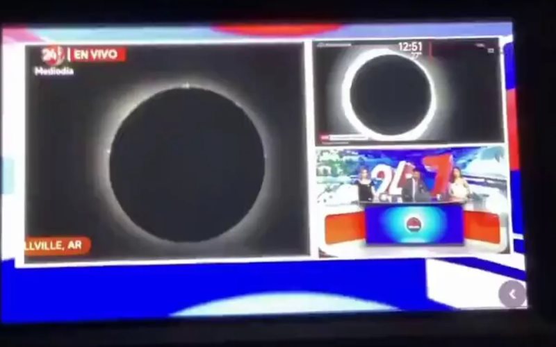Muestran video íntimo por error en cobertura del eclipse solar