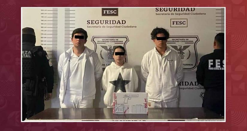Tras persecución, FESC detiene a tres jóvenes por posesión de arma en Tijuana