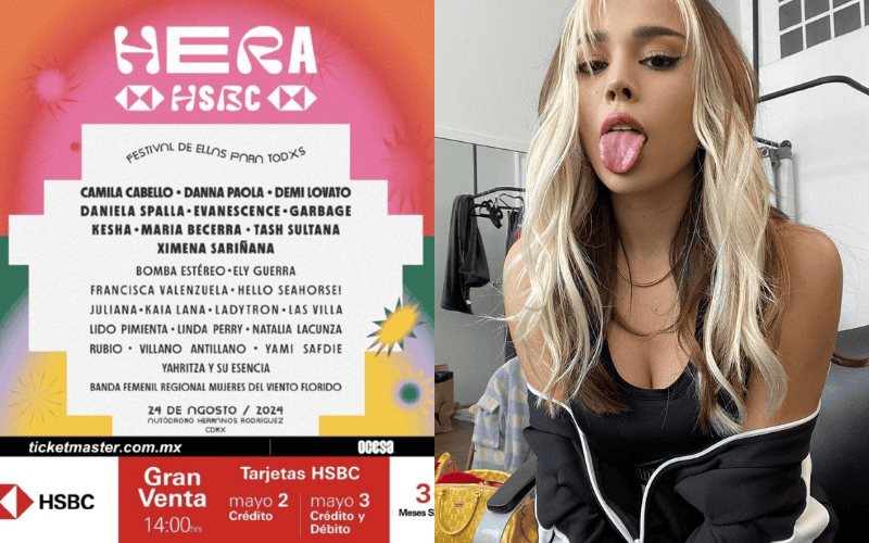 Festival Hera pone como headliner a Danna Paola en lugar de Danna