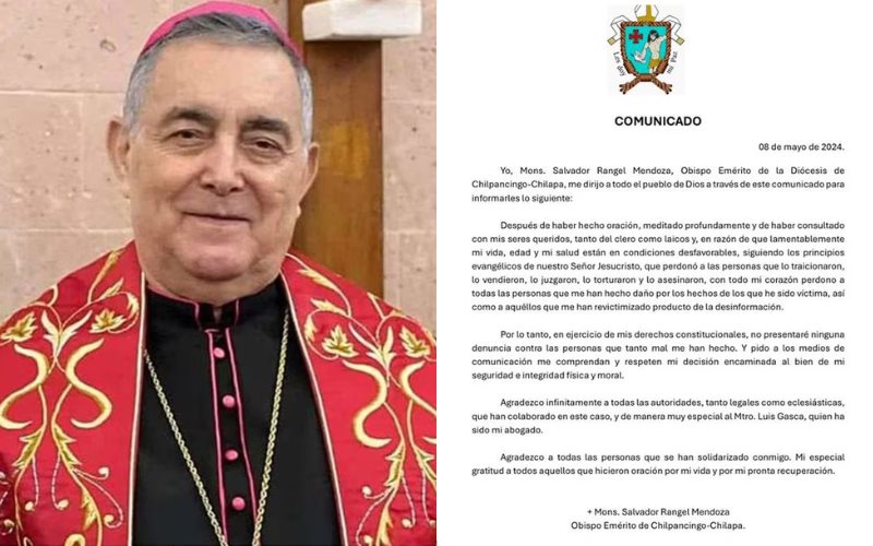 Perdono a quienes me han hecho daño: Obispo de Chilpancingo no presentará cargos 