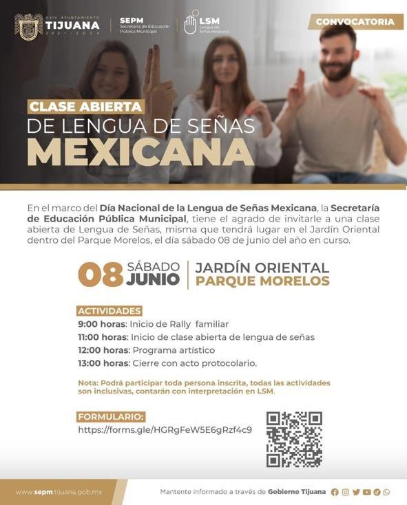 Se impartirán clases abiertas de lengua de señas en el Parque Morelos el 8 de junio