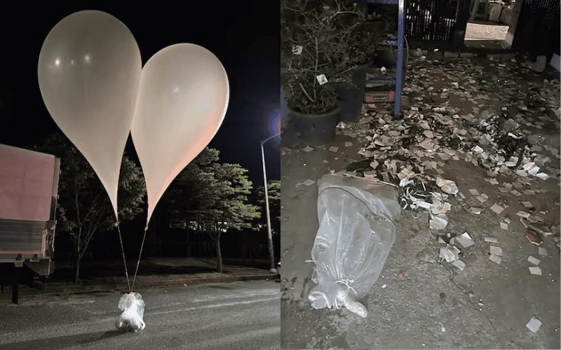 Corea del Norte lanza globos con desechos a Corea del Sur