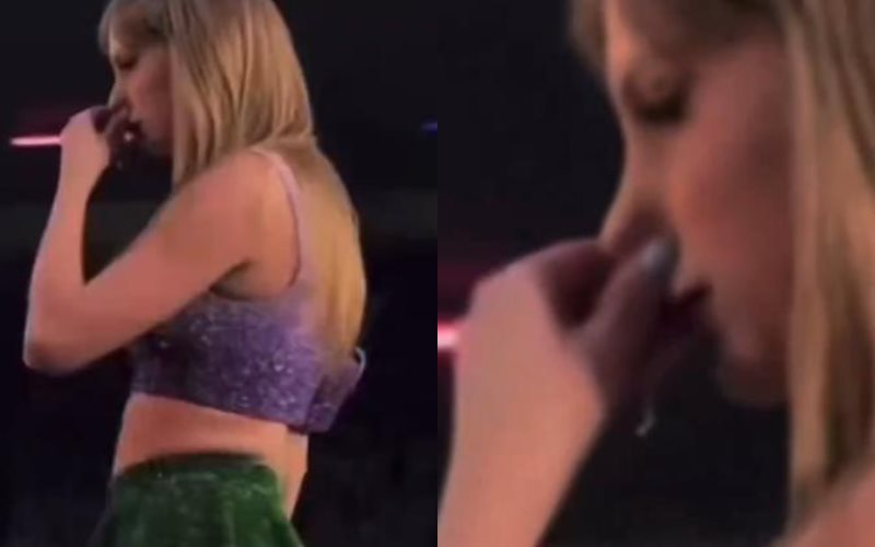 Con eso una swiftie se hubiera hecho una pulsera: Taylor Swift se limpia los mocos en pleno concierto