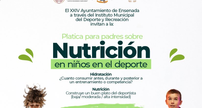 Inmudere invita a participar a plática "Nutrición en Niños en el Deporte