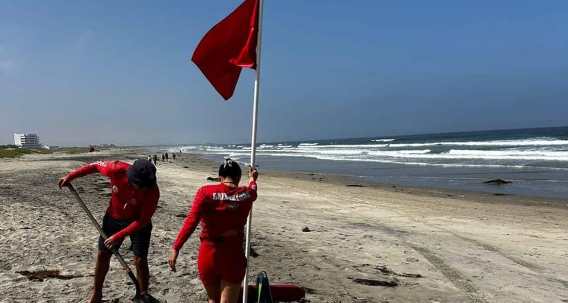 Exhortan Bomberos de Ensenada a no ingresar al mar en Playa Pacífica y Punto