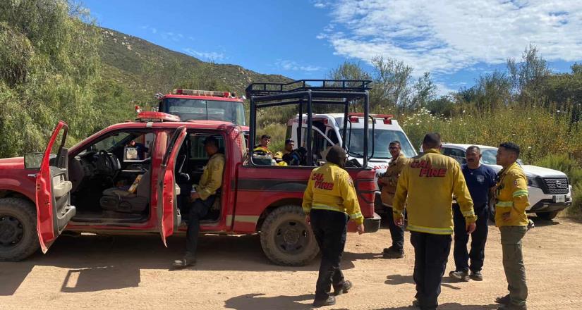 Bomberos, militares y voluntarios atienden incendio en el Valle de Guadalupe