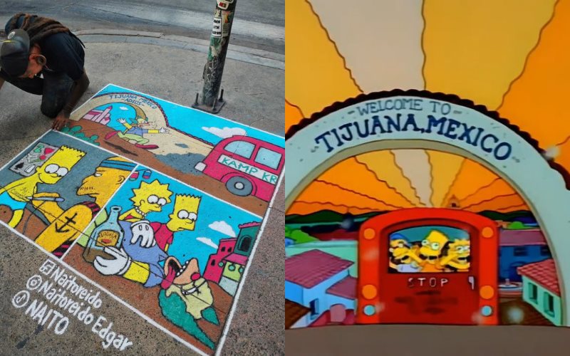 Naitoreido homenajea los 135 años de Tijuana con dibujo de Los Simpsons