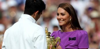 La Princesa de Gales Kate Middleton apareció durante el juego donde ganó Carlos Alcaraz en Wimbledon