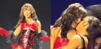 Danna Paola besa a bailarina en pleno show de los MTV MIAW 2024