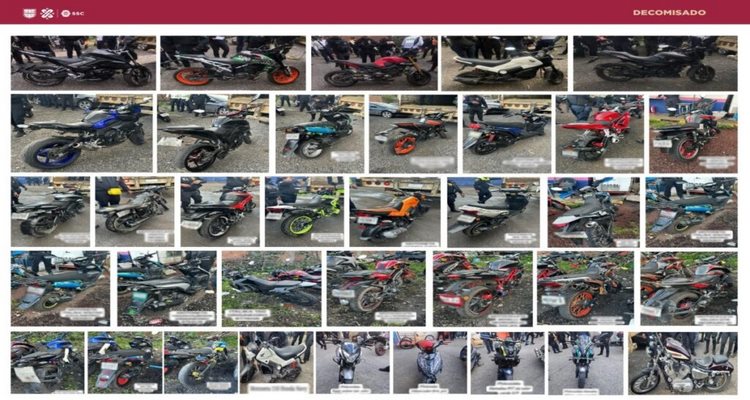 Detienen a 35 motocilistas en Iztapalapa