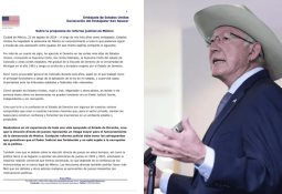 Desafortunada e imprudente la declaración del embajador Ken Salazar sobre reforma al Poder Judicial: AMLO