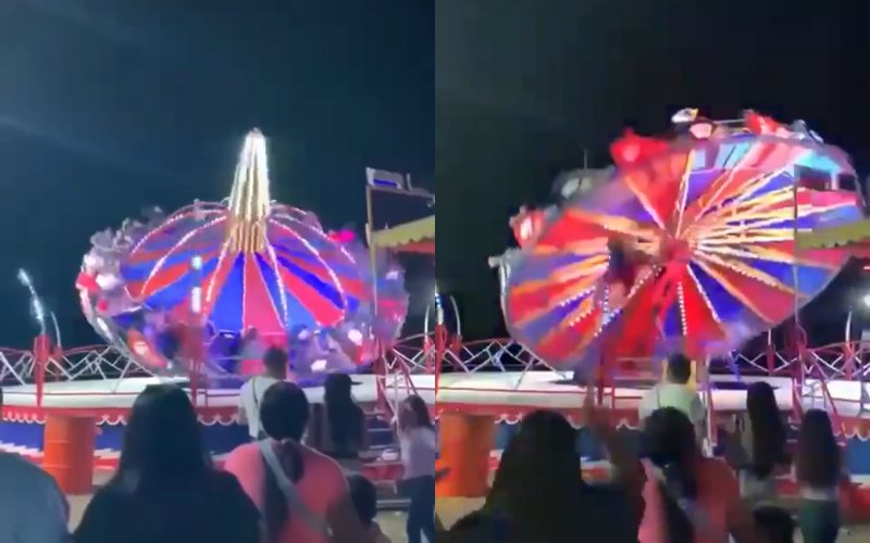 Adolescente sale expulsada de juego mecánico en feria de San Luis Jilotepeque, Jalapa 