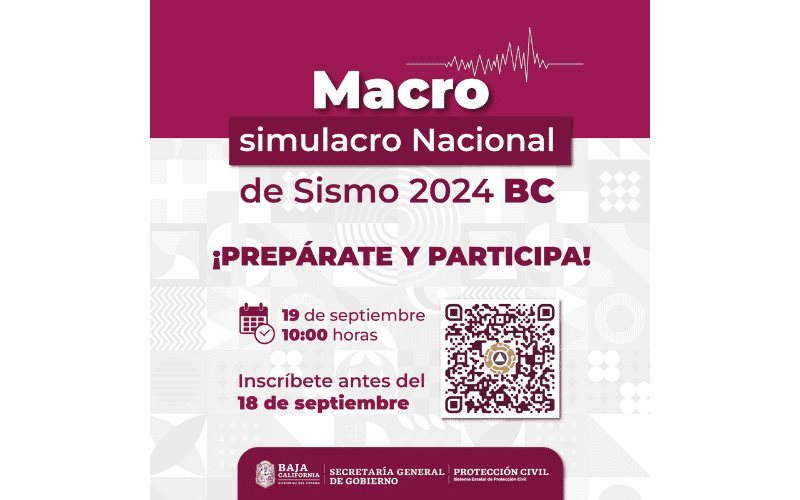 Llama Gobierno del Estado a participar en el Macrosimulacro Nacional 2024