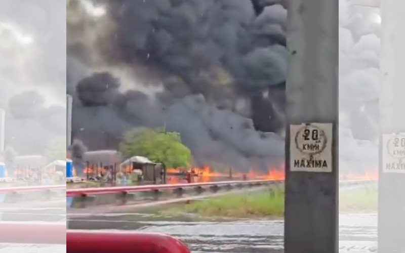 Incendio en la refinería Salina Cruz, debido a un derrame de hidrocarburo que se filtró