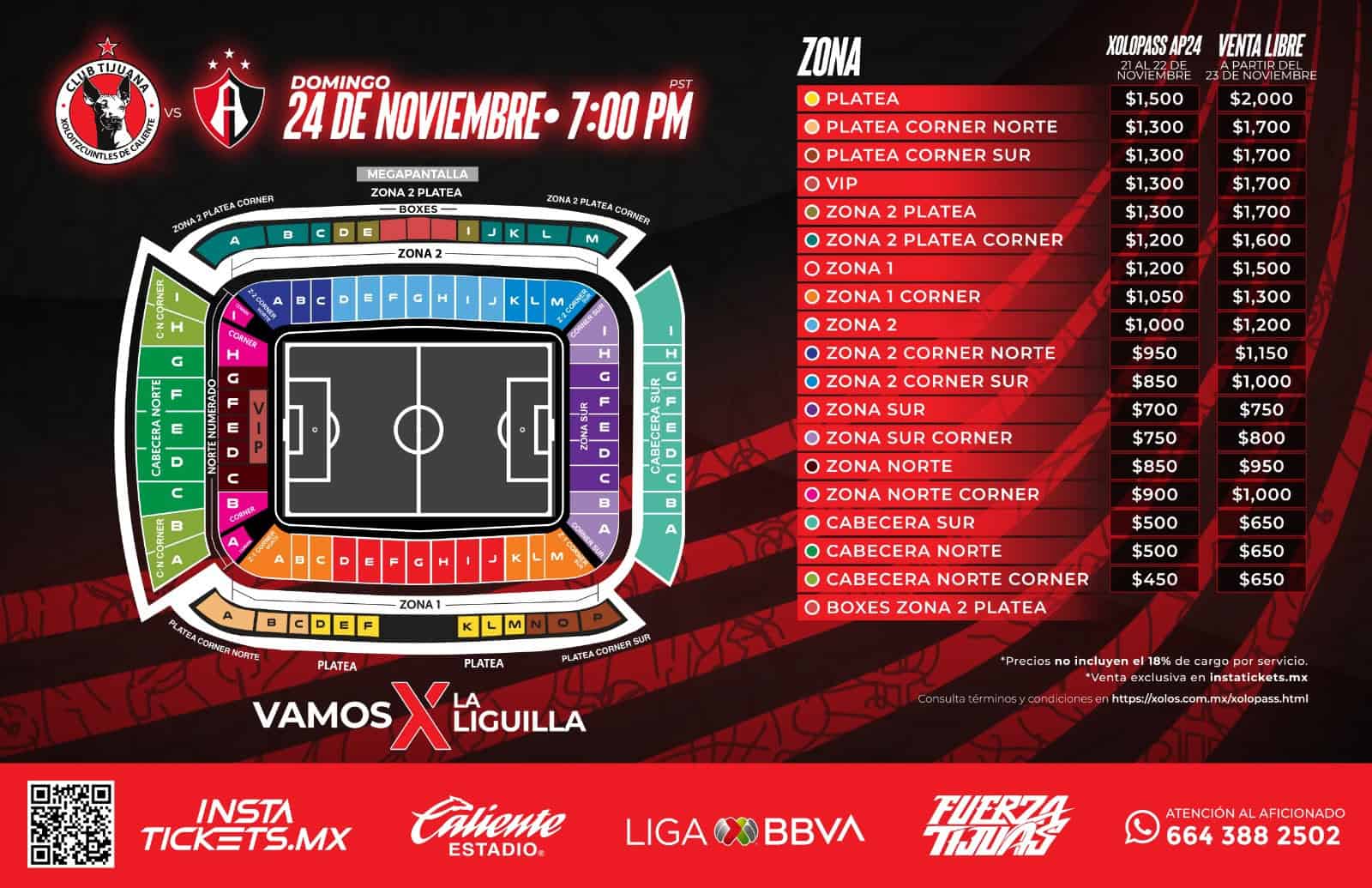 Inicia la venta de boletos para el encuentro que define el último boleto a la liguilla entre Club Tijuana y Atlas